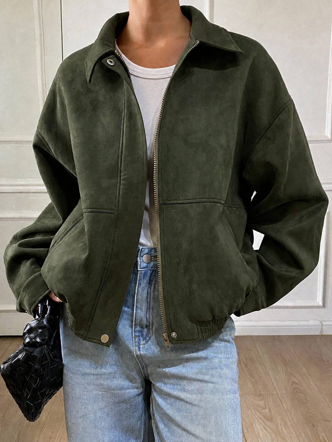 Chaqueta Bomb Oversize - Marrón - Verde militar